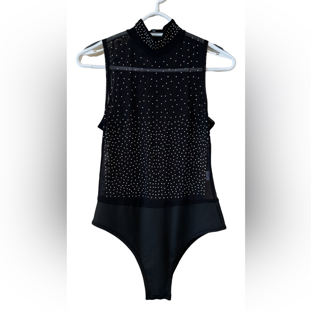 Sheer Rhinestone Sparkle Bodysuit